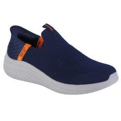 Buty sportowe Sneakersy damskie, Skechers Ultra Flex 3.0 - Smooth Step Slip-ins. Brązowe buty sportowe lifestyle Skechers, bez wzorów, bez zapięcia, trekkingowe. Za 239.99 zł.