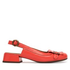 Czółenka Fly London. Czerwone czółenka Fly London, bez wzorów, bez obcasa, bez zapięcia. Za 716.99 zł.