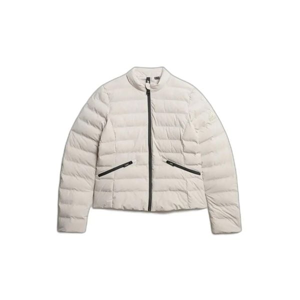 Damska kurtka puchowa Superdry. Szare kurtki Superdry, xs, bez wzorów, z materiału, klasyczne, bez kaptura. Za 453.85 zł.