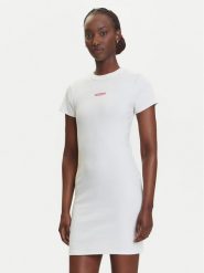 Tommy Jeans Sukienka codzienna Script DW0DW21186 Écru Slim Fit. Sukienki Tommy Jeans, na co dzień, l, bez wzorów, z bawełny, bez kołnierzyka, bez ramiączek, proste. Za 349.99 zł.