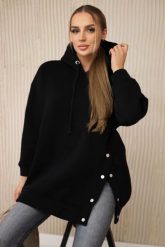 Bluza ocieplana z napami czarna. Czarne bluzy KESI, l, bez wzorów, z bawełny, bez ramiączek, bez kaptura. Za 238.37 zł.