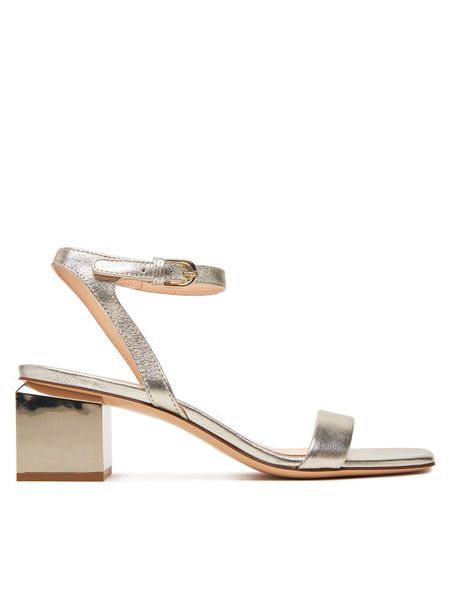 AGL Sandały Angie D660001PCKB135G252 Złoty. Żółte sandały AGL, bez wzorów, ze skóry, bez obcasa, na słupku, bez zapięcia. Za 1,009.00 zł.