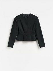 Krótka marynarka - czarny. Czarne marynarki i żakiety Reserved, l, bez wzorów, z tkaniny, bez ramiączek. Za 249.99 zł.