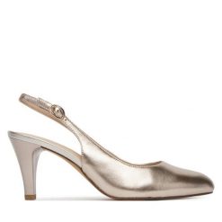 Czółenka Caprice. Brązowe czółenka Caprice, bez wzorów, bez obcasa, bez zapięcia. Za 329.99 zł.