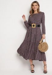 Granatowa Sukienka Kharaera. Niebieskie sukienki Born2be, l, z aplikacjami, boho, bez kołnierzyka, bez ramiączek, maxi, rozkloszowane. W wyprzedaży za 87.99 zł.