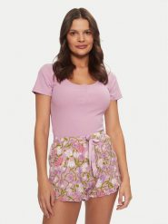 Hunkemöller Koszulka piżamowa Henley 206488 Różowy Regular Fit. Czerwone koszule nocne Hunkemöller, m, bez wzorów, z wiskozy, bez ramiączek. Za 69.99 zł.