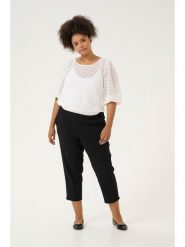 KAFFE curve Spodnie w kolorze czarnym rozmiar: 50. Czarne spodnie materiałowe KAFFE curve, bez wzorów, z materiału, z podwyższonym stanem. Za 113.99 zł.