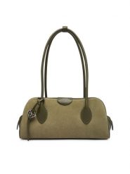 Calvin Klein Torebka Emblem Trio Suede Shoulder Bag LV04F3888G Zielony ciemny. Zielone torebki klasyczne Calvin Klein, bez wzorów, ze skóry, bez dodatków. Za 699.99 zł.