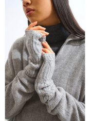 AUTHENTIC CASHMERE Kaszmirowe mitenki "Iris" w kolorze jasnoszarym rozmiar: onesize. Szare rękawiczki AUTHENTIC CASHMERE, bez wzorów, z kaszmiru. Za 143.99 zł.