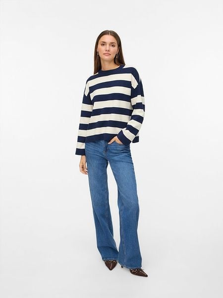 Vero Moda Sweter w kolorze granatowo-kremowym rozmiar: XL. Brązowe swetry Vero Moda, xl, bez wzorów, bez ramiączek. Za 96.14 zł.