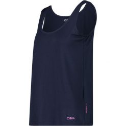 Damski tank top CMP. Niebieskie topy CMP, bez wzorów, sportowe, bez kołnierzyka, bez ramiączek. Za 176.50 zł.