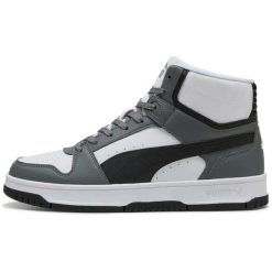 Buty sportowe Puma Rebound Slam Mid. Szare buty treningowe Puma, bez wzorów, z materiału, bez zapięcia. Za 490.00 zł.