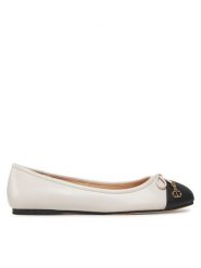 TWINSET Baleriny 241TCP110 Biały. Białe baleriny Twinset, bez wzorów, ze skóry, bez obcasa, bez zapięcia. Za 399.99 zł.