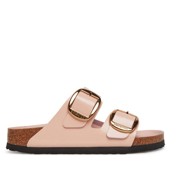 Klapki Birkenstock. Czerwone klapki Birkenstock, bez wzorów, bez obcasa, bez zapięcia. Za 489.99 zł.