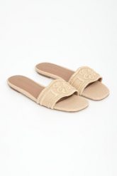 Klapki damskie z rafii EMPORIO ARMANI. Klapki Emporio Armani, bez wzorów, bez obcasa, bez zapięcia. Za 1,399.00 zł.