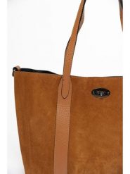 Mia Tomazzi Skórzany shopper bag "Bersezio" w kolorze jasnobrązowym - 45 x 29 x 12 cm rozmiar: onesize. Brązowe shopper bag Mia Tomazzi, bez wzorów, z materiału, na ramię, bez dodatków. Za 369.99 zł.