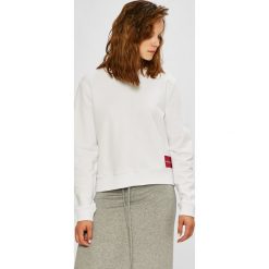 Calvin Klein Jeans - Bluza. Białe bluzy Calvin Klein Jeans, l, bez wzorów, z bawełny, bez kaptura. W wyprzedaży za 269.90 zł.