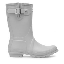 Kalosze Hunter. Szare kalosze Hunter, bez wzorów, bez zapięcia. Za 249.99 zł.