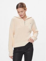 Tommy Hilfiger Sweter Co Cardi Stitch 1/2 Zip Swt WW0WW42420 Żółty Regular Fit. Żółte swetry Tommy Hilfiger, xxl, bez wzorów, z bawełny, bez ramiączek. Za 419.99 zł.