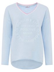Zwillingsherz Bluza "Positive Mind" w kolorze błękitnym rozmiar: L/XL. Niebieskie bluzy Zwillingsherz, l, bez wzorów, bez kaptura. Za 149.31 zł.
