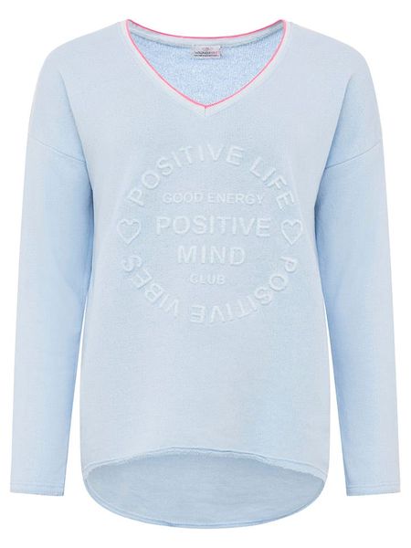 Zwillingsherz Bluza "Positive Mind" w kolorze błękitnym rozmiar: S/M. Niebieskie bluzy Zwillingsherz, m, bez wzorów, bez ramiączek, bez kaptura. Za 162.87 zł.
