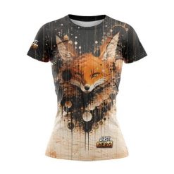 Koszulka do biegania damska Lisek krótki rękaw. Brązowe t-shirty sportowe JUST HERO, l, bez wzorów, z dzianiny, bez ramiączek, do biegania. Za 119.00 zł.