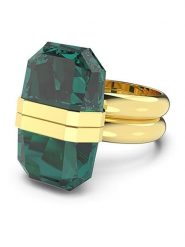 Swarovski Pierścionek z kryształem w kolorze złoto-zielonym rozmiar: 50. Zielone pierścionki Swarovski, z kryształem, metalowe. Za 264.77 zł.