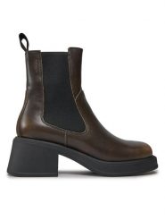 Vagabond Botki Dorah 5642-018-19 Szary. Szare botki Vagabond Shoemakers, bez wzorów, ze skóry, bez obcasa, na słupku, bez zapięcia. Za 479.99 zł.