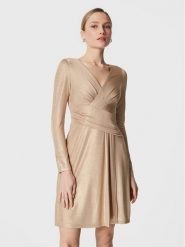 Lauren Ralph Lauren Sukienka koktajlowa 253861563002 Złoty Slim Fit. Żółte sukienki Lauren Ralph Lauren, bez wzorów, z syntetyku, wizytowe, bez kołnierzyka, bez ramiączek. Za 899.99 zł.