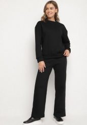 Czarny Bawełniany Komplet Dresowy Oversize z Ociepleniem Bluza i Spodnie Cantila. Czarne bluzy Born2be, m, bez wzorów, z bawełny, bez ramiączek, bez kaptura. Za 129.99 zł.