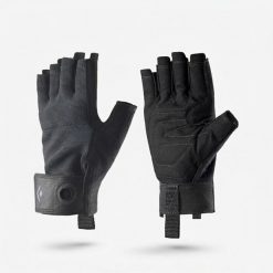 Rękawiczki na via ferrata Crag Black Diamond. Czarne rękawiczki Black Diamond, bez wzorów, sportowe. Za 89.99 zł.