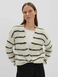 Someday Kardigan "Talvia" w kolorze beżowo-czarnym rozmiar: M. Brązowe swetry someday., m, bez wzorów, z wełny, bez ramiączek. Za 239.99 zł.