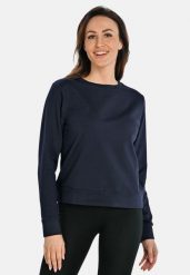Bawełniana bluza damska z okrągłym dekoltem Teyli Ellis. Czarne bluzy z kapturem Teyli, l, bez wzorów, z bawełny, bez kaptura, do biegania. Za 229.99 zł.