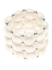 Pearl Addict Pierścionek w kolorze kremowym z perłami rozmiar: onesize. Brązowe pierścionki Pearl Addict, z perłą. Za 130.99 zł.