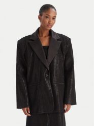 Eleh Marynarka EFW250252 Czarny Regular Fit. Czarne marynarki i żakiety Eleh, bez wzorów, z syntetyku, bez ramiączek. Za 749.99 zł.