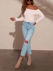 Milan Kiss Bluzka w kolorze kremowym rozmiar: L. Brązowe bluzki Milan Kiss, l, bez wzorów, bez kołnierzyka, bez ramiączek. Za 113.99 zł.