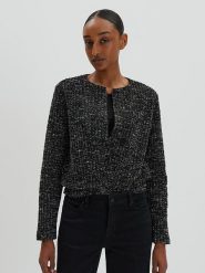 Someday Kardigan "Ulaya" w kolorze czarno-srebrnym rozmiar: 42. Czarne swetry someday., bez wzorów, bez ramiączek. Za 173.99 zł.