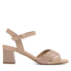 Sandały Lasocki. Brązowe sandały Lasocki, bez wzorów, bez obcasa, na słupku, bez zapięcia. Za 229.99 zł.
