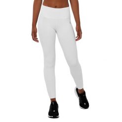 Legginsy sportowe ze średnim stanem Fitness Siroko Run. Białe legginsy SIROKO, xs, bez wzorów, z nylonu, na fitness i siłownię. W wyprzedaży za 84.00 zł.