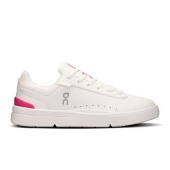 ON The Roger Advantage White | Pink Sneakersy damskie. Białe buty sportowe lifestyle On, bez wzorów, ze skóry, biznesowe, bez zapięcia. Za 599.99 zł.
