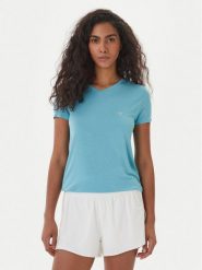 Emporio Armani T-Shirt EW000409 AF19024 U9163 Turkusowy Regular Fit. Niebieskie t-shirty Emporio Armani, s, bez wzorów, z bawełny, bez kołnierzyka, bez ramiączek. Za 259.99 zł.