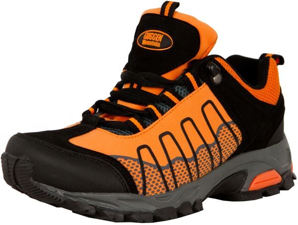 Damskie buty trekkingowe turystyczne. Czarne buty trekkingowe GUGGEN MOUNTAIN, z gumy, bez zapięcia. Za 258.67 zł.