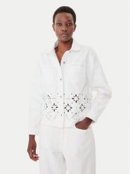 Morgan Kurtka jeansowa 252-VBRAD Biały Regular Fit. Białe kurtki Morgan, bez wzorów, z bawełny, bez kaptura. Za 359.99 zł.