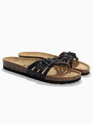 BACKSUN Skórzane klapki "Venecia" w kolorze czarnym rozmiar: 36. Czarne klapki Backsun, bez wzorów, z materiału, klasyczne, z otwartym noskiem, bez obcasa, bez zapięcia. Za 130.99 zł.