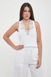 Top damski prążkowany TWINSET. Topy Twinset Milano, l, bez wzorów, prążkowane, bez kołnierzyka, bez ramiączek. Za 449.00 zł.