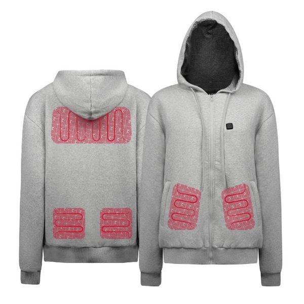 Podgrzewana bluza z kapturem. Szare bluzy G-HEAT, m, bez wzorów, z kapturem, trekkingowe. Za 563.57 zł.
