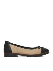 Rieker Baleriny 45358-60 Beżowy. Brązowe baleriny Rieker, bez wzorów, z materiału, bez obcasa, bez zapięcia. Za 319.99 zł.