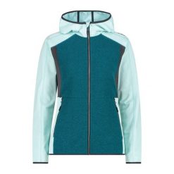 Bluza damska turystyczna CMP 34H3046. Niebieskie bluzy z kapturem CMP, xs, bez wzorów, z materiału, z kapturem, trekkingowe. Za 346.00 zł.