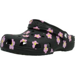 Sandały CROCS CLASSIC FLOWER CLOG Czarny. Czarne sandały Crocs, bez wzorów, z materiału, bez obcasa, bez zapięcia. Za 207.99 zł.