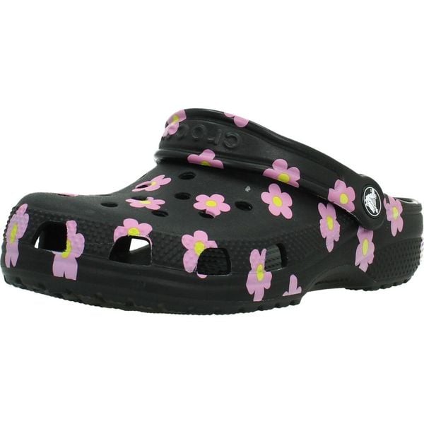 Sandały CROCS CLASSIC FLOWER CLOG Czarny. Czarne sandały Crocs, bez wzorów, z materiału, bez obcasa, bez zapięcia. Za 206.99 zł.